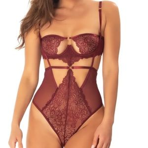 NWT Oh La La Cheri Violetta Unlined Floating Lace Teddy